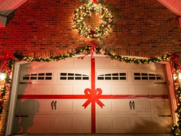 Garage door christmas decoration