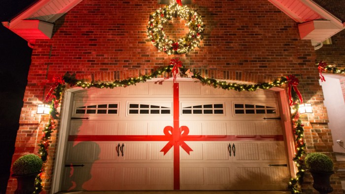 Garage door christmas decoration