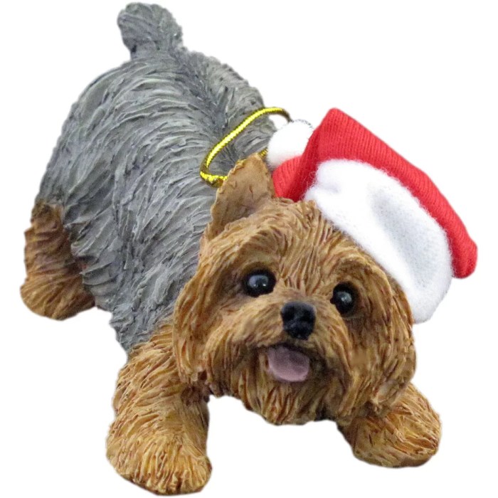 Yorkshire terrier christmas decoration