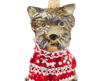 Yorkshire terrier christmas decoration