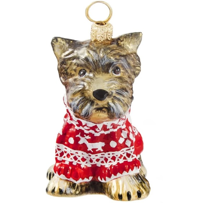 Yorkshire terrier christmas decoration