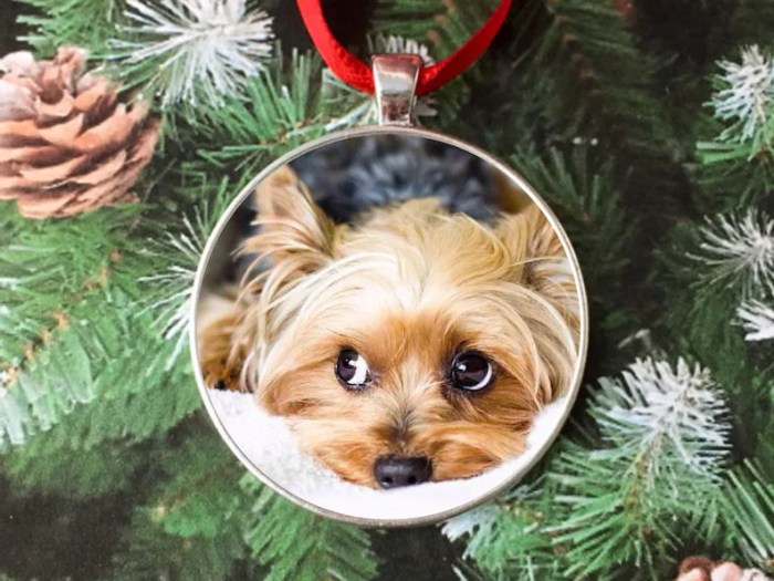 Christmas ornament yorkshire terrier dog sitting scarf walmart