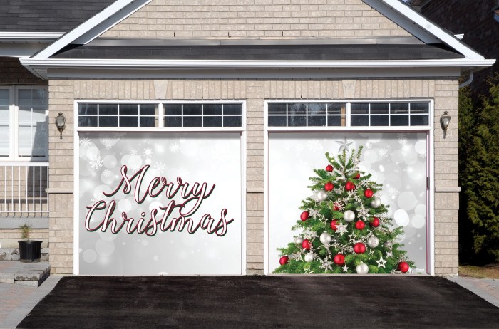 Garage door christmas decoration